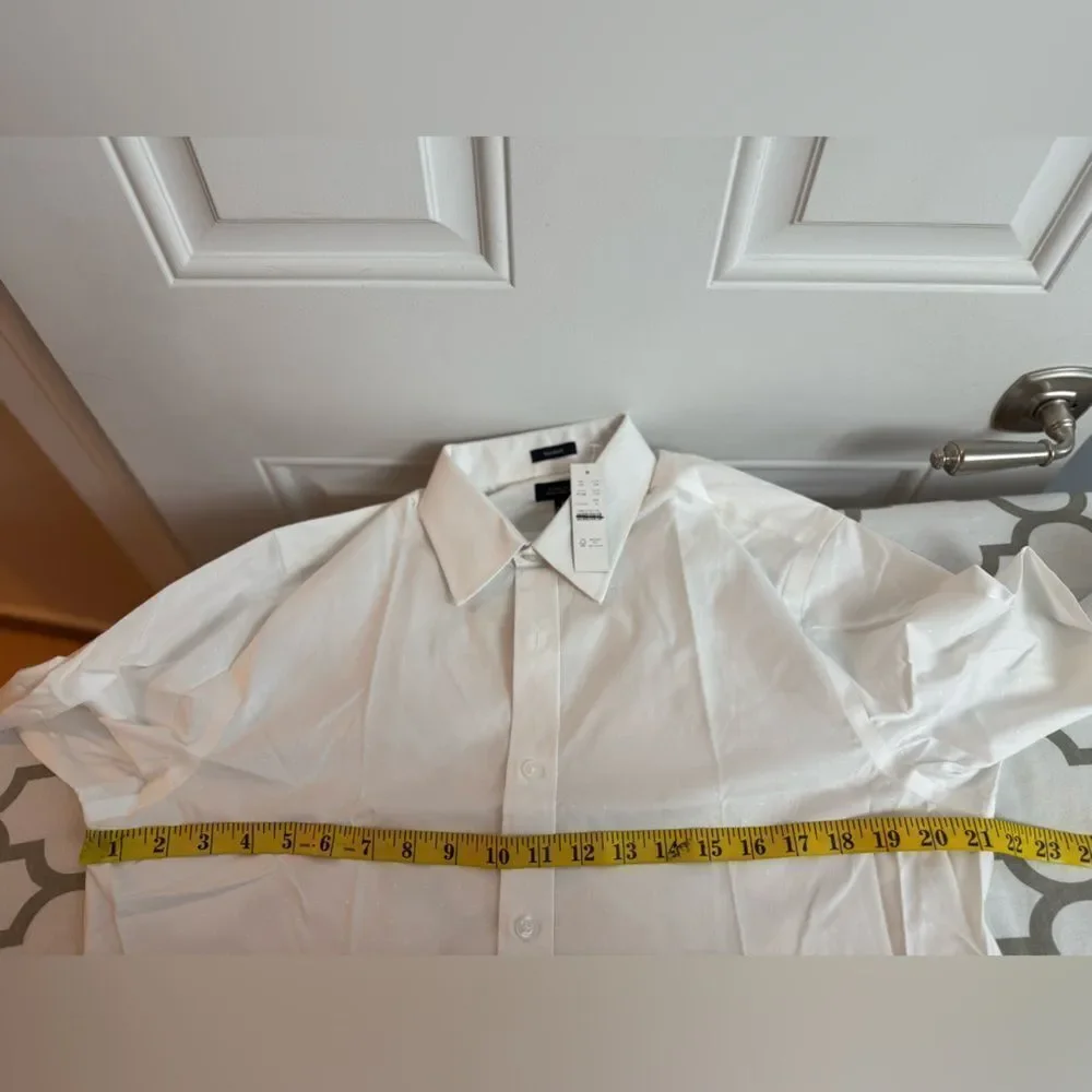 J.Crew Bowery wrinkle-free dobby dress shirt with point collar NWT Size M